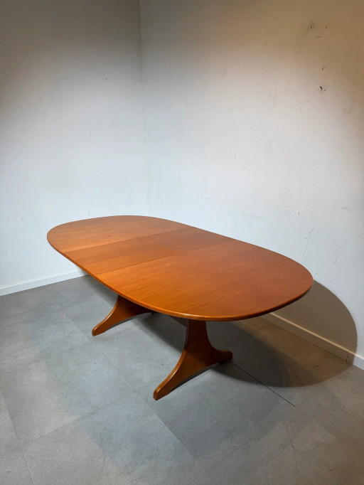 Mesa de comedor extensible de teca de estilo vintage – Moderno de mediados de siglo – eettafels (photo 2 of 6)
