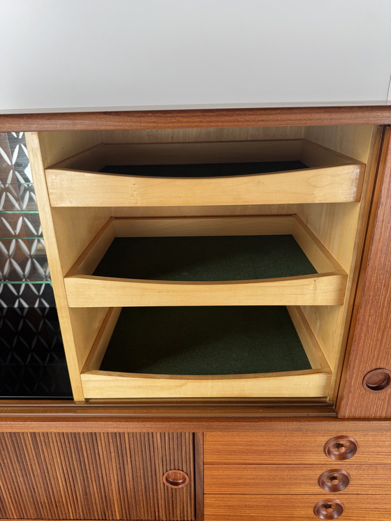 Image 1 of Johannes Andersen Highboard for J. Skaaning & Søn – Danish Design with Hidden Bar, 1960s