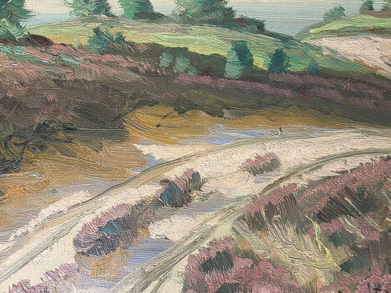 Dipinto a olio vintage di Corell – Paesaggio di metà secolo – Dipinti e disegni, Tela (photo 10 of 11)