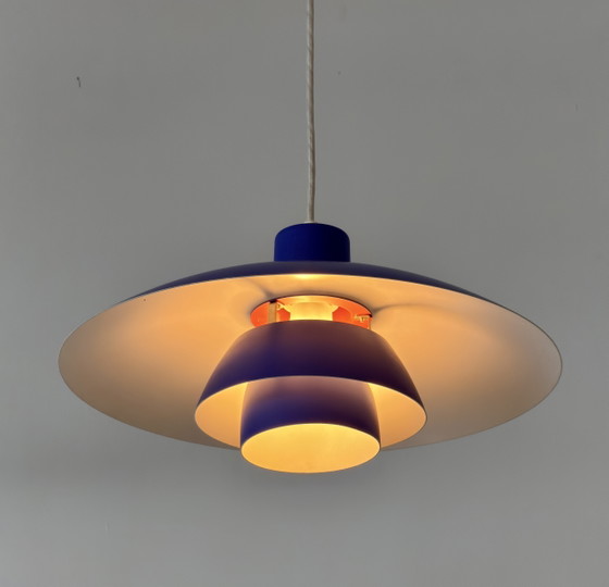 Vintage Louis Poulsen PH 4/3 – Poul Henningsen – blauw – 1960s/70s – Hanglampen, Metal (photo 9 of 15)
