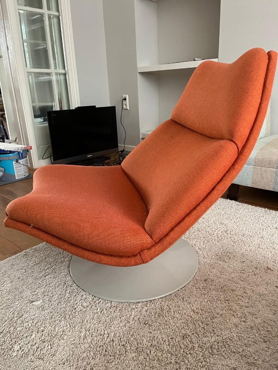 Image 1 of Orange Artifort F510 armchair by Geoffrey Harcourt, 1970s