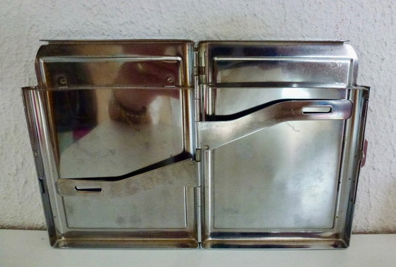 Image 1 of Vintage metal cigarette case with 4 Pin-Up images in 3-D.