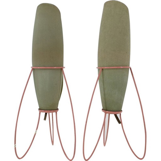Par de lámparas de mesa Rockets vintage para Pokrok Zilina, Checoslovaquia, 1960