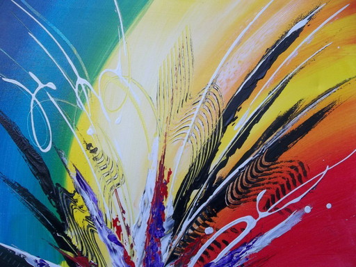 „Vesuv IV“ – Abstraktes Gemälde, signiert 2Luss'Art