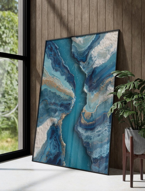 Acrylic Glass Artwork | 200x140 cm | Depthwave #9 (Ori, 1983)