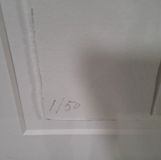 Image 1 of Dick Cassée & Henk-J-Bernlef, serigrafía y poema - enmarcado