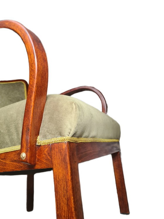 Poltrona Art Déco polacca in faggio, anni '30 – Poltrone, Velvet, Wood (photo 9 of 10)
