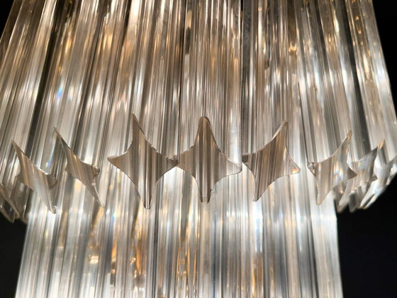 Image 1 of  Gran araña/lámpara de techo de Paolo Venini, cascada, cristal de Murano, Italia, años 70