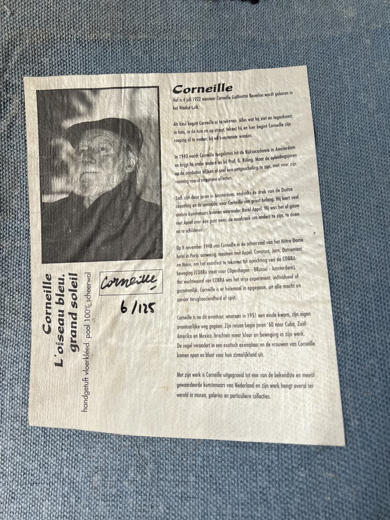 Image 1 of Vloerkleed Corneille. L’oiseau bleu, grand soleil. 6/125