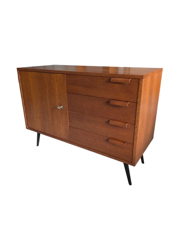 Image 1 of Vintage teakhouten jaren '60 dressoir, kastje 