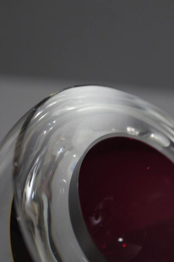 Image 1 of Cendrier Sommerso cristal de Saint Louis vintage design moderniste XXème