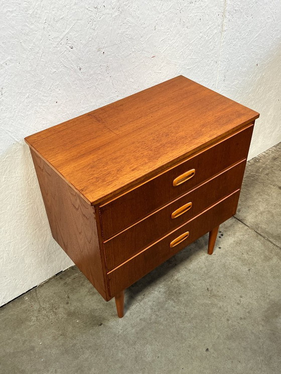 Vintage Teak Chest of Drawers, Sweden 1960s, Wood, Brown, Mid Century Modern (photo 6 of 14)