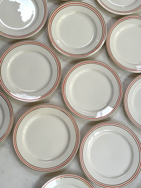 Image 1 of Set di 12 piatti da dessert o da colazione vintage Boch Frères - anni '40