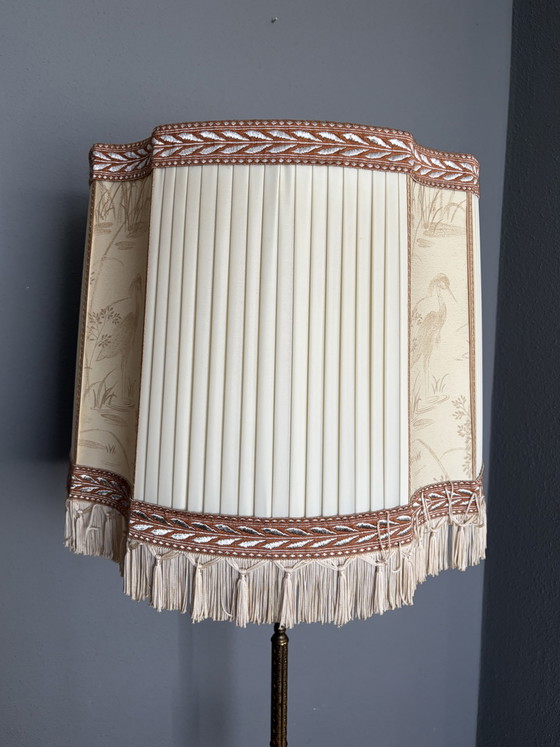 Lampada da Terra Vintage Onice Marmo Ottone Con Paralume – Lampade da terra, Marble, Textile (photo 11 of 11)