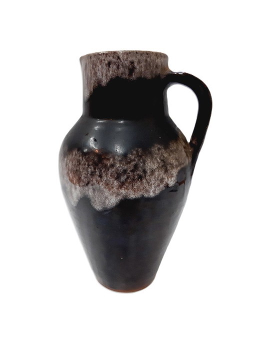 Vintage Glazed Ceramic Pottery Pitcher, Jug 23 cm