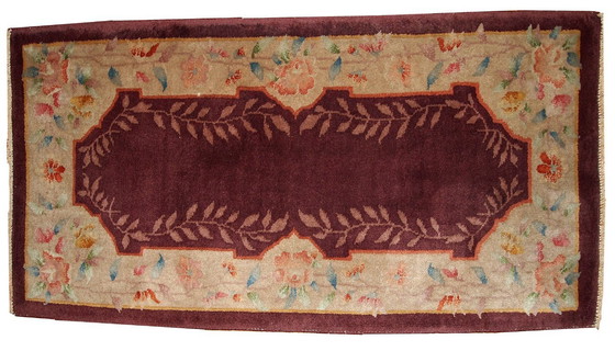 Image 1 of Handgeknüpfter antiker chinesischer Art-déco-Teppich, 67 cm x 121 cm (2,2' x 3,11'), 1920er Jahre - 1B397