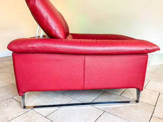 Image 1 of Sofá Roche Bobois Synopsis de 2,5 plazas – cuero rojo – excelente estado