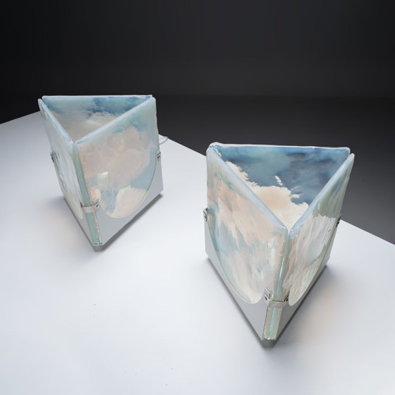 Image 1 of 2x Murano-Glas-Tischleuchte von Leucos - La Murrina