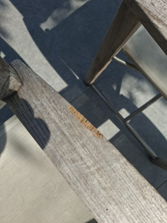 Set of 6 Gloster Garden Chairs – Teak & Stainless Steel – rvs, Wood (photo 6 of 6)