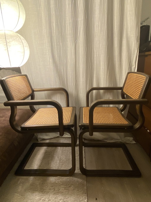 2x Lübke Freischwinger Stühle