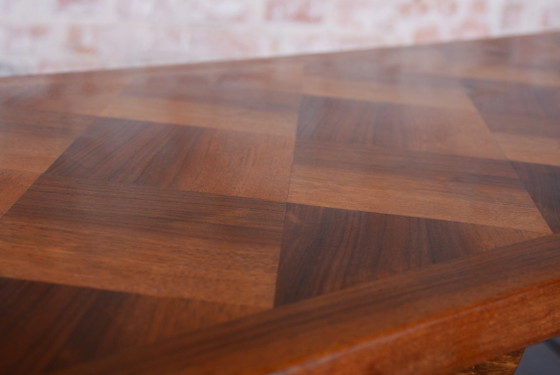 Restored Art Deco Side Table, Walnut, Revived Polish, France, 1920s – Metal, Wood (photo 6 of 15)