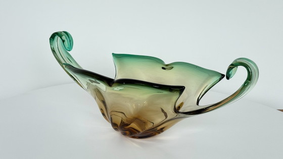 Image 1 of Vintage Murano Art Glass Centrepiece Bowl with Handles