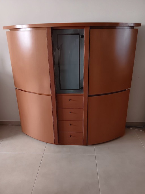 Mobile bar Evan di seconda mano in vetro mukali e satinato