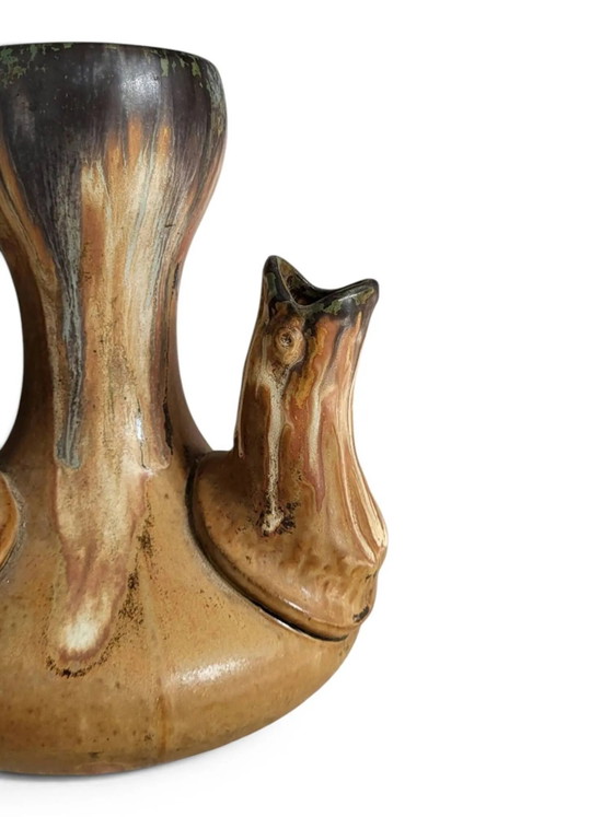 Stoneware vase signed by the tip Alfred Lebret ( ) – Porcelain, Art Deco (photo 4 of 8)