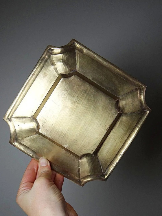 Art Deco messing schaaltje of asbak, geometrisch, jaren 1930-1940 – Schalen (photo 8 of 9)