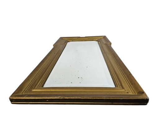 Art Deco - Tabernacle mirror - gilded - faceted glass - 19th century