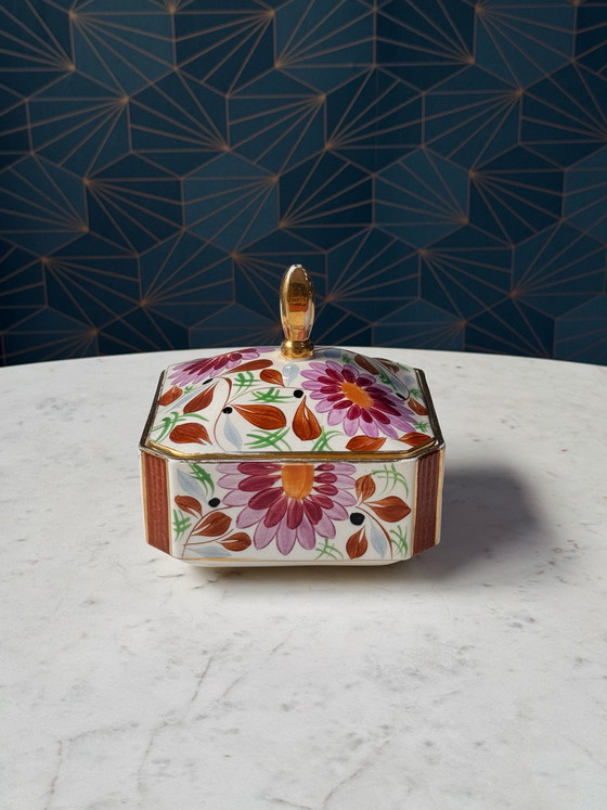 Image 1 of Boîte couverte Art Déco en céramique Boch Frères par Raymond Chevalier, Belgique, années 1930