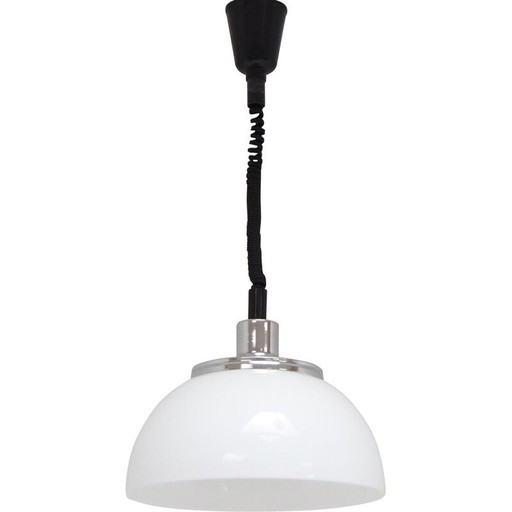 Lampe suspendue vintage en plastique et chrome par Harvey Guzzini pour Meblo, Italie 1970