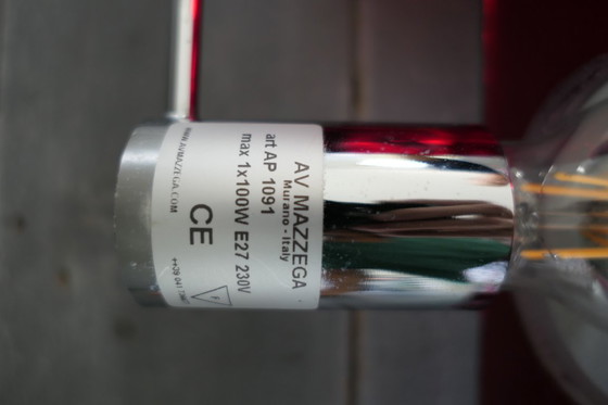 Image 1 of Mazzega Murano Italia aplique cristal rojo