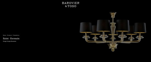 Lámpara de araña de cristal Barovier & Toso Saint Germain de 5 luces