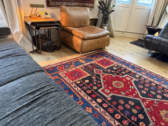 Image 1 of Vintage hand-knotted rug with geometric power | 254 × 155 cm