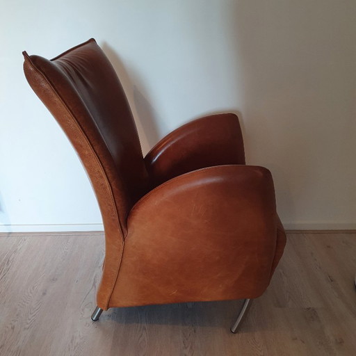 Montis windy armchairs, raw leather