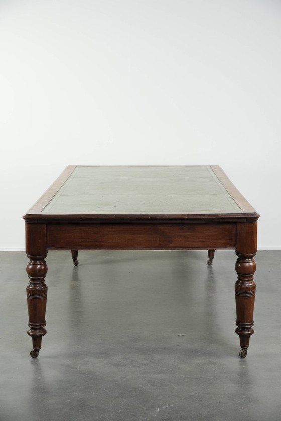 Image 1 of Escritorio/mesa auxiliar inglés antiguo original con ruedas del siglo XIX.
