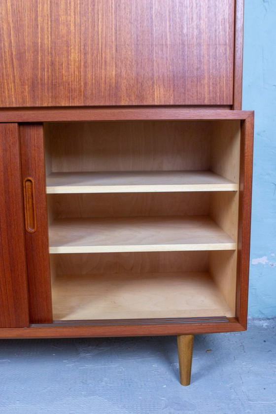 Image 1 of Vintage secretair bureau, dressoir, bijzettafel, teak, Hundevad bureau