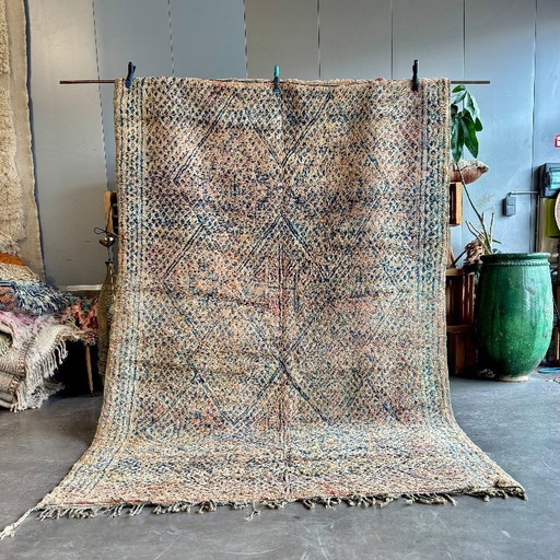 Mid Century Moroccan Boujad Wool Rug 200x320 cm- Handwoven Berber Carpet