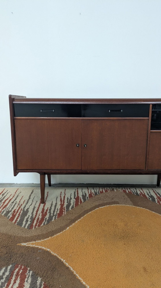 Vintage Scandinavisch design dressoir – Glas, Hout (photo 5 of 10)