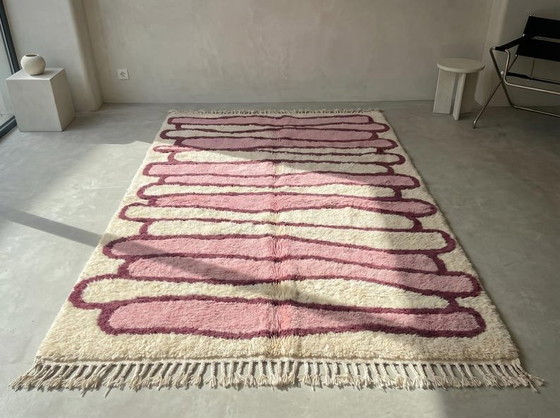 Image 1 of Alfombra auténtica de lana natural hecha a mano con el patrón Atlas, 150/250 cm.