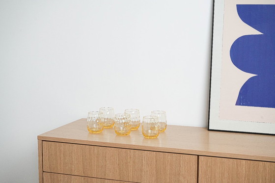 Image 1 of Set van zes glazen, Italiaans design, jaren 70, gemaakt in Italië.