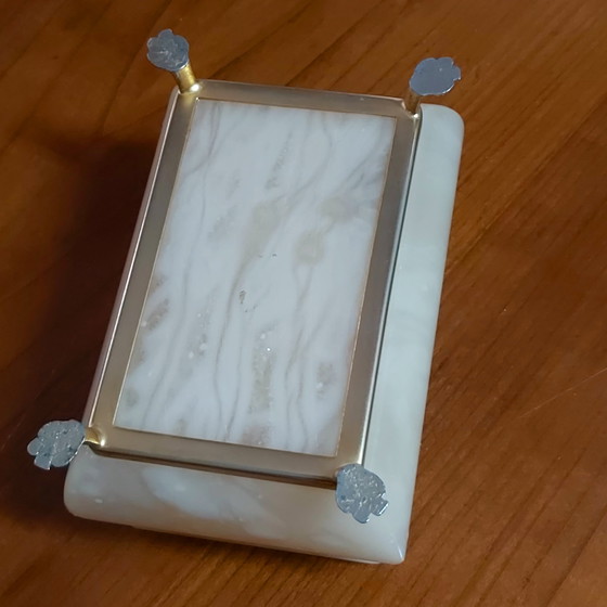 Image 1 of Caja de joyería o pitillera antigua de piedra natural pulida.