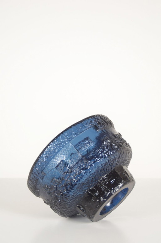 Swedish Cobolt Bowl by Göte Augustsson for Ruda Glasbruk, 1960s – schalen (photo 2 of 6)
