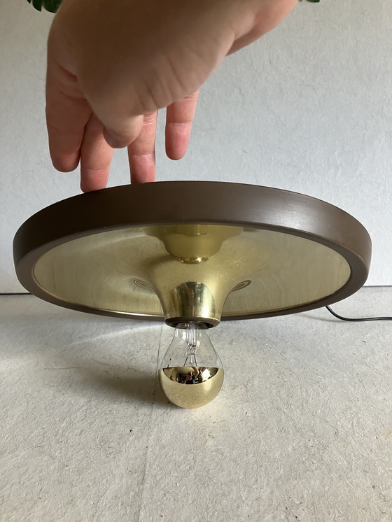 Image 1 of Vintage space age disc saucer wall lamp 1960s