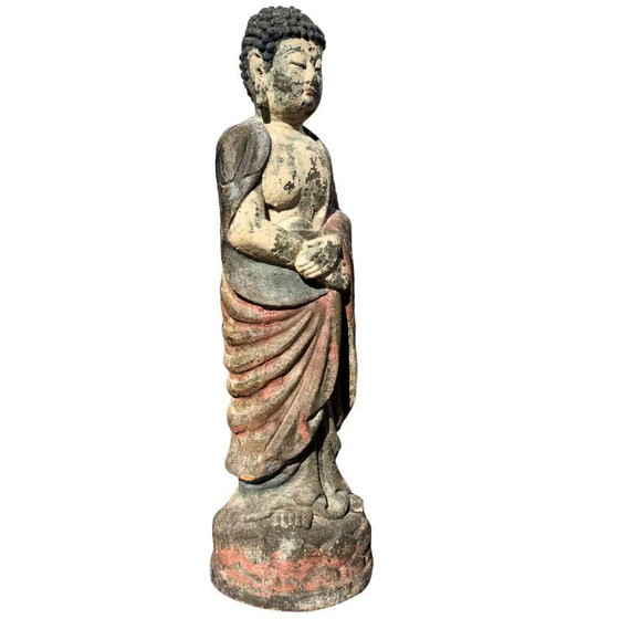 Antique Wooden Guanyin Statue from China – Large Polychrome Temple Sculpture (photo 4 of 13)