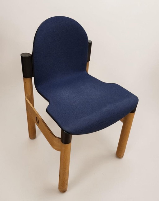 13 blaue Tohnet-Stühle - Gerd Lange - stapelbar