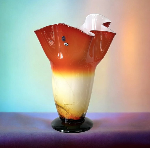 Bohemia Crystal vaas Murano style Made in Tsjechië hoogwaardig vakmanschap