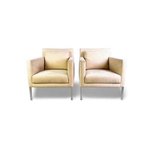 2x Original Walter Knoll armchair Jason 391 suede beige design