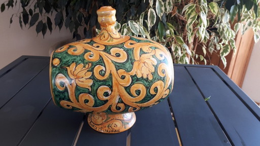 Outre (gourde) sicilienne en céramique de Caltagirone